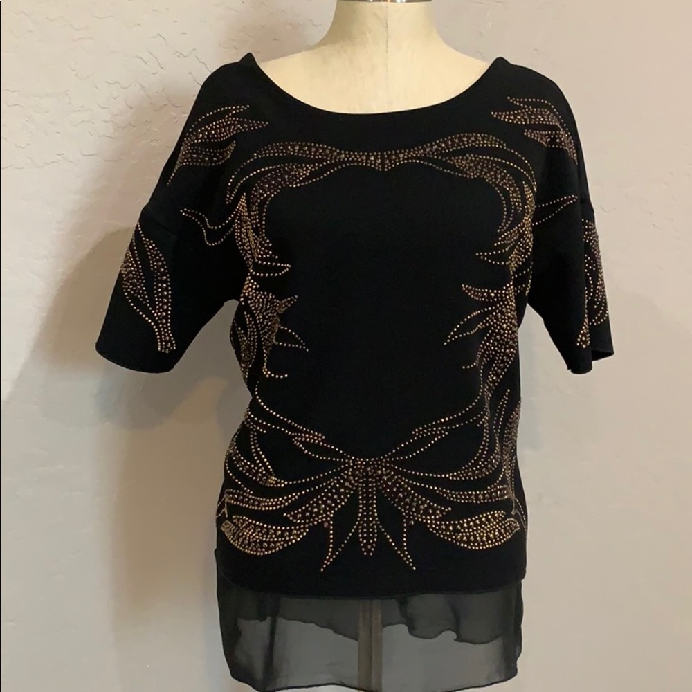Zara W&B Collection top black Sz S full lined